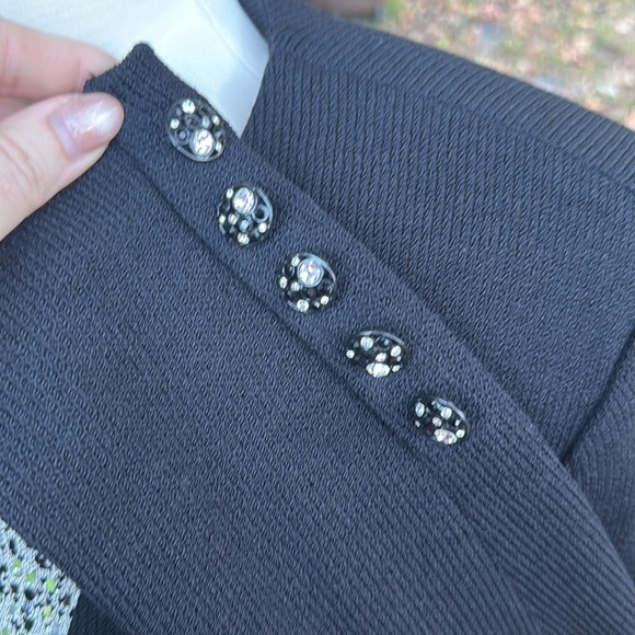 St. John Evening black bling sweater, size 8 - Picture 4 of 7